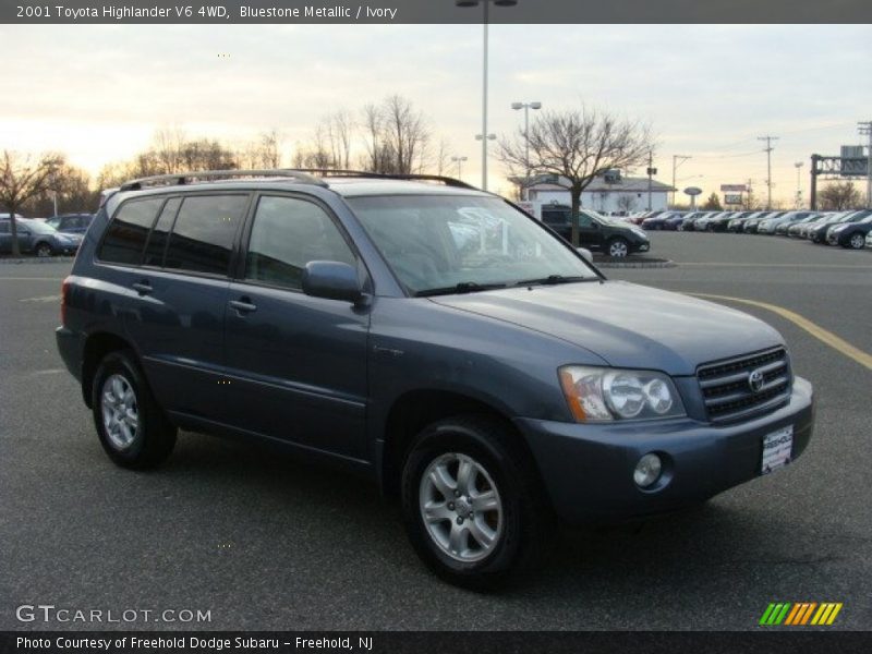 Bluestone Metallic / Ivory 2001 Toyota Highlander V6 4WD