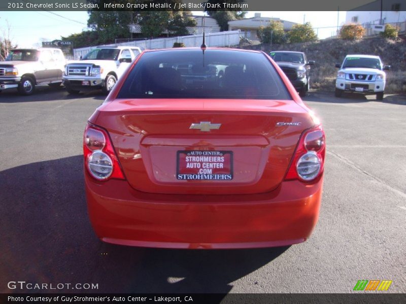 Inferno Orange Metallic / Jet Black/Dark Titanium 2012 Chevrolet Sonic LS Sedan