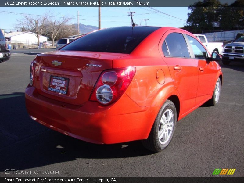 Inferno Orange Metallic / Jet Black/Dark Titanium 2012 Chevrolet Sonic LS Sedan