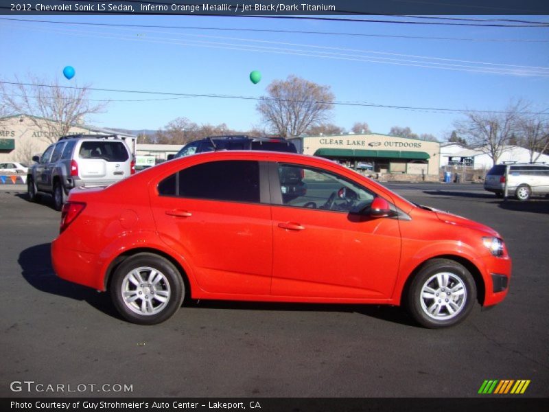 Inferno Orange Metallic / Jet Black/Dark Titanium 2012 Chevrolet Sonic LS Sedan