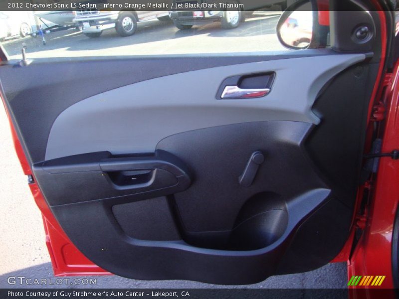 Inferno Orange Metallic / Jet Black/Dark Titanium 2012 Chevrolet Sonic LS Sedan