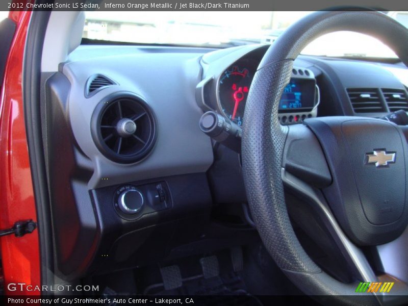 Inferno Orange Metallic / Jet Black/Dark Titanium 2012 Chevrolet Sonic LS Sedan