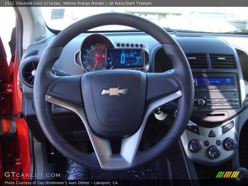 Inferno Orange Metallic / Jet Black/Dark Titanium 2012 Chevrolet Sonic LS Sedan