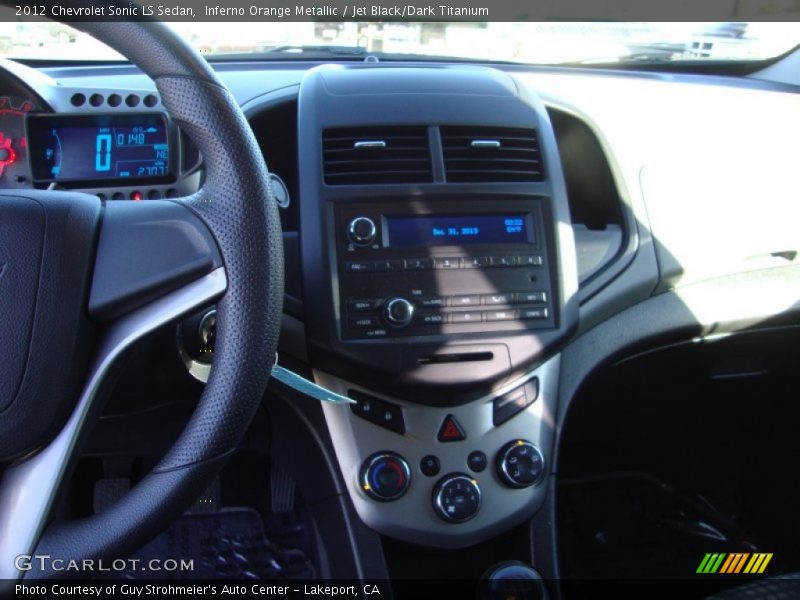 Inferno Orange Metallic / Jet Black/Dark Titanium 2012 Chevrolet Sonic LS Sedan