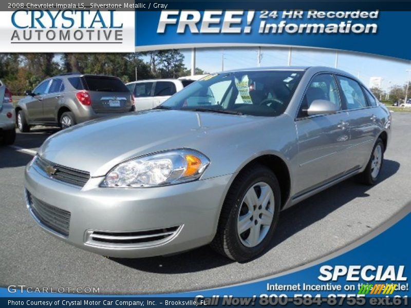 Silverstone Metallic / Gray 2008 Chevrolet Impala LS