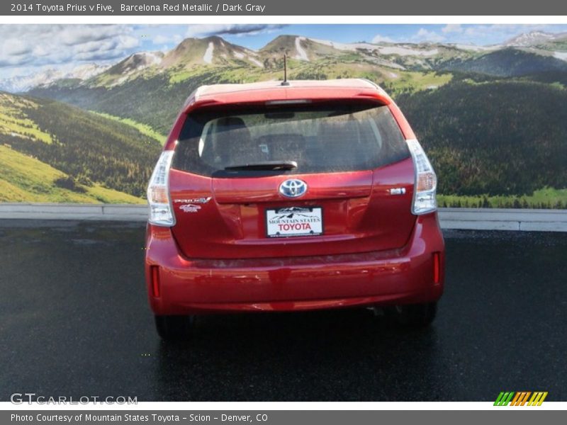 Barcelona Red Metallic / Dark Gray 2014 Toyota Prius v Five