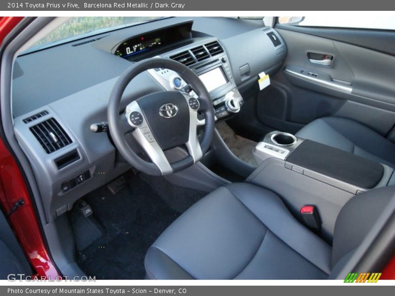 Barcelona Red Metallic / Dark Gray 2014 Toyota Prius v Five