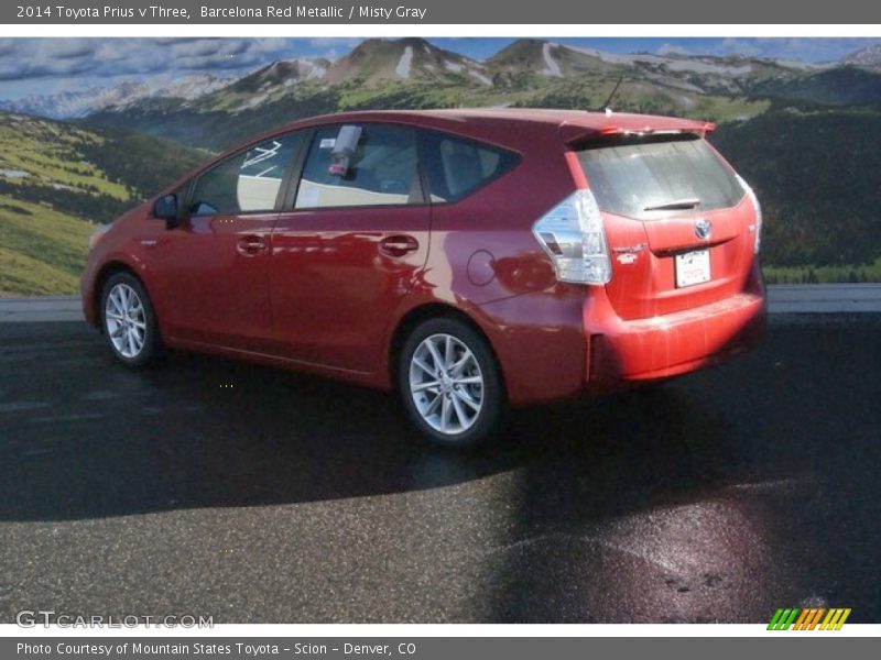 Barcelona Red Metallic / Misty Gray 2014 Toyota Prius v Three