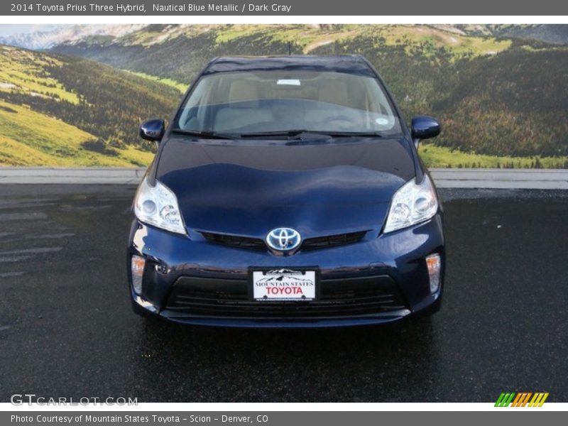 Nautical Blue Metallic / Dark Gray 2014 Toyota Prius Three Hybrid