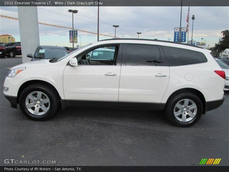 White / Dark Gray/Light Gray 2012 Chevrolet Traverse LT