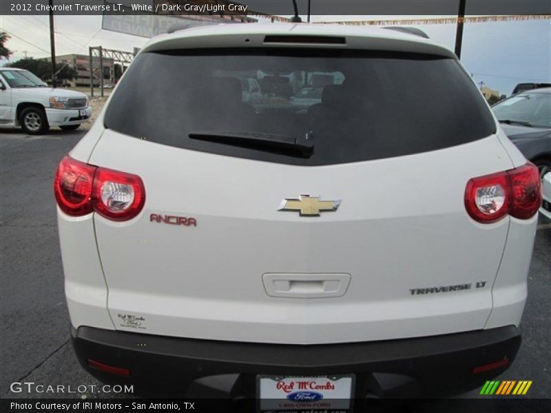 White / Dark Gray/Light Gray 2012 Chevrolet Traverse LT