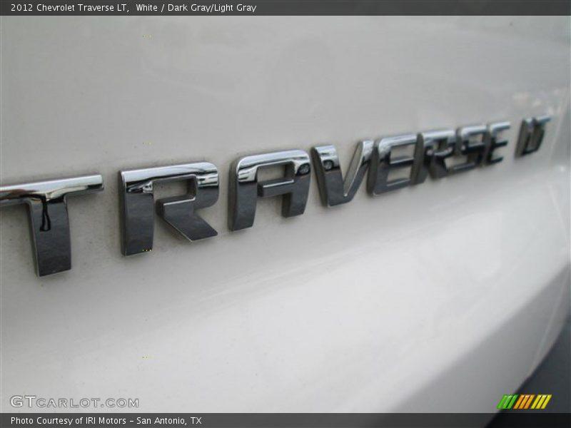 White / Dark Gray/Light Gray 2012 Chevrolet Traverse LT