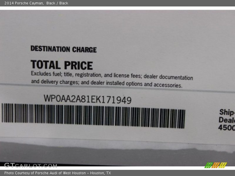 Black / Black 2014 Porsche Cayman