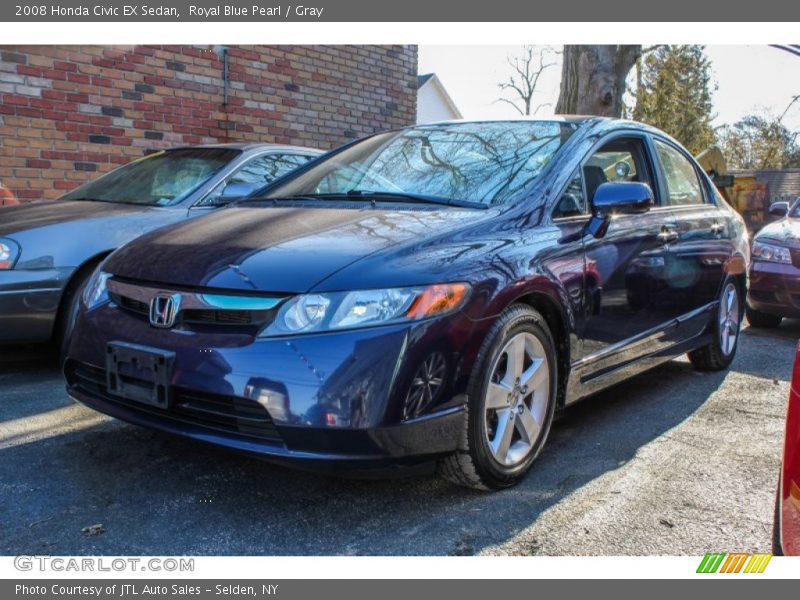 Royal Blue Pearl / Gray 2008 Honda Civic EX Sedan