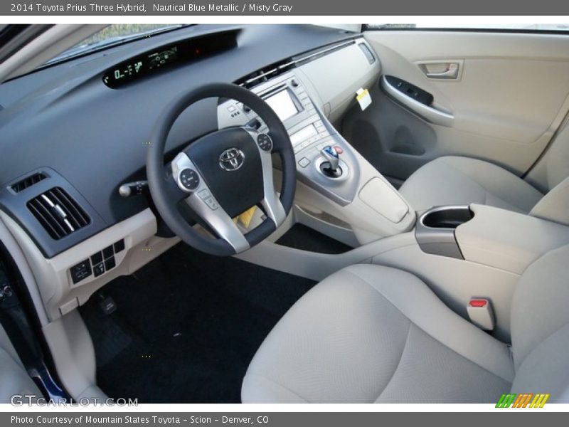 Nautical Blue Metallic / Misty Gray 2014 Toyota Prius Three Hybrid
