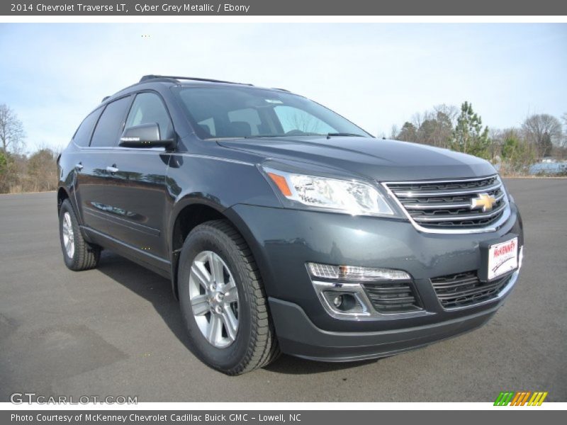 Cyber Grey Metallic / Ebony 2014 Chevrolet Traverse LT