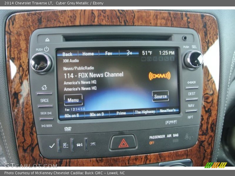 Cyber Grey Metallic / Ebony 2014 Chevrolet Traverse LT
