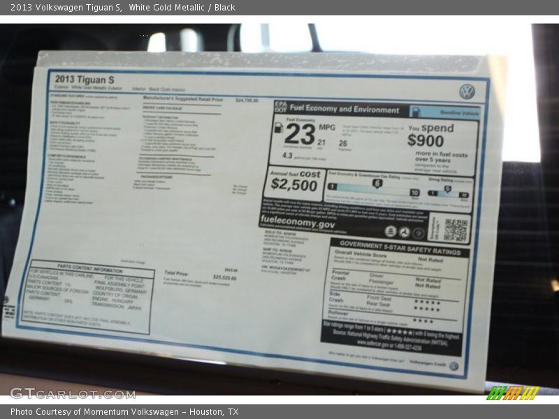 White Gold Metallic / Black 2013 Volkswagen Tiguan S