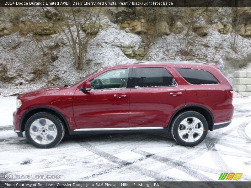 Deep Cherry Red Crystal Pearl / Black/Light Frost Beige 2014 Dodge Durango Limited AWD