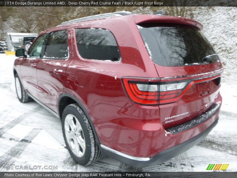 Deep Cherry Red Crystal Pearl / Black/Light Frost Beige 2014 Dodge Durango Limited AWD