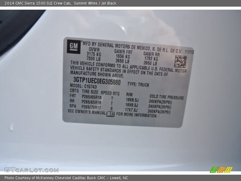Summit White / Jet Black 2014 GMC Sierra 1500 SLE Crew Cab