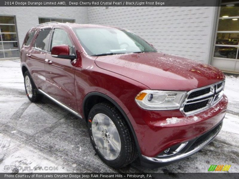 Deep Cherry Red Crystal Pearl / Black/Light Frost Beige 2014 Dodge Durango Limited AWD