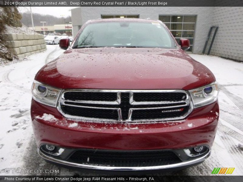 Deep Cherry Red Crystal Pearl / Black/Light Frost Beige 2014 Dodge Durango Limited AWD