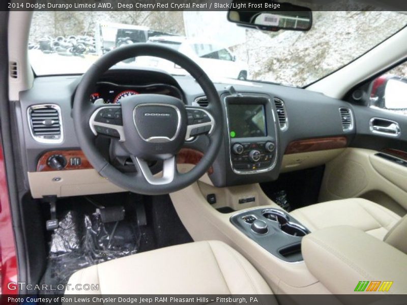 Deep Cherry Red Crystal Pearl / Black/Light Frost Beige 2014 Dodge Durango Limited AWD