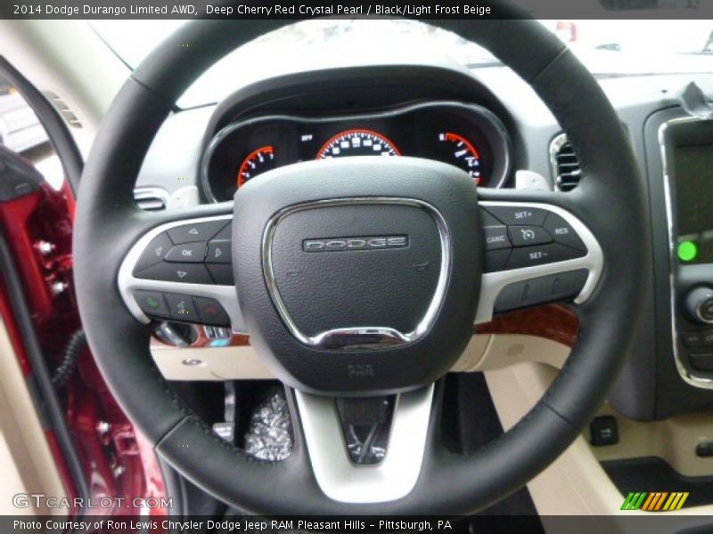 Deep Cherry Red Crystal Pearl / Black/Light Frost Beige 2014 Dodge Durango Limited AWD