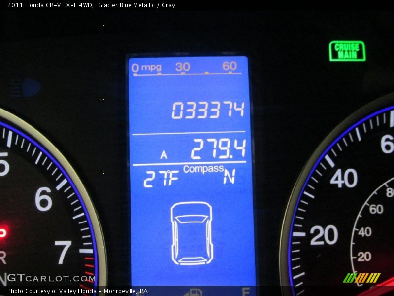 Glacier Blue Metallic / Gray 2011 Honda CR-V EX-L 4WD