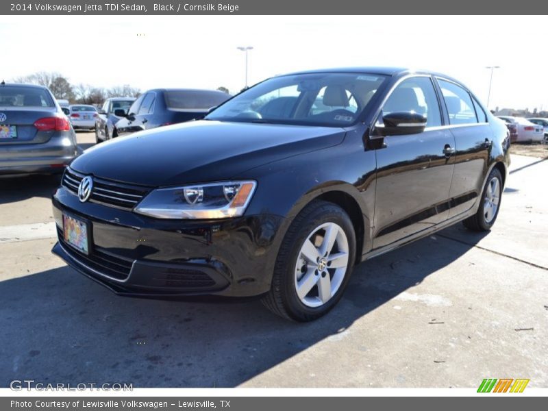 Black / Cornsilk Beige 2014 Volkswagen Jetta TDI Sedan