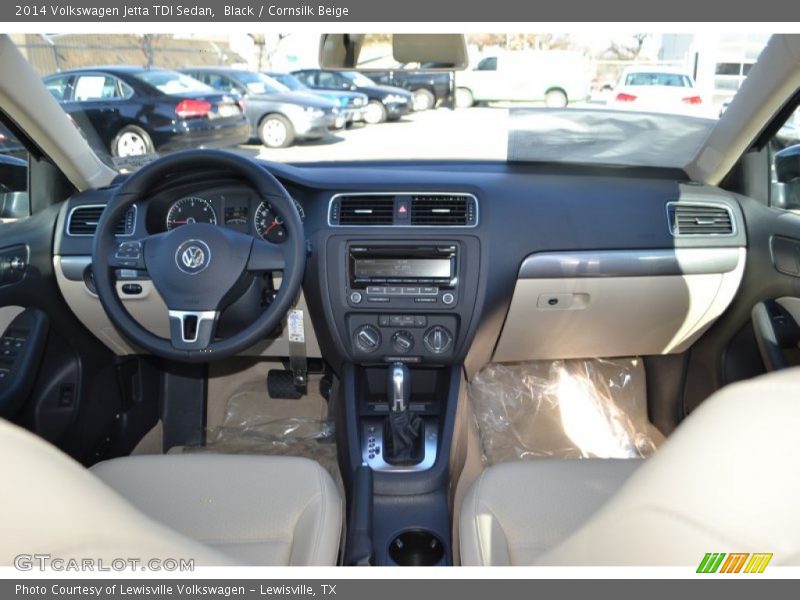 Black / Cornsilk Beige 2014 Volkswagen Jetta TDI Sedan
