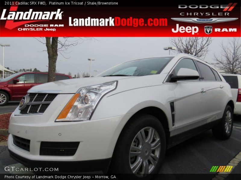Platinum Ice Tricoat / Shale/Brownstone 2011 Cadillac SRX FWD