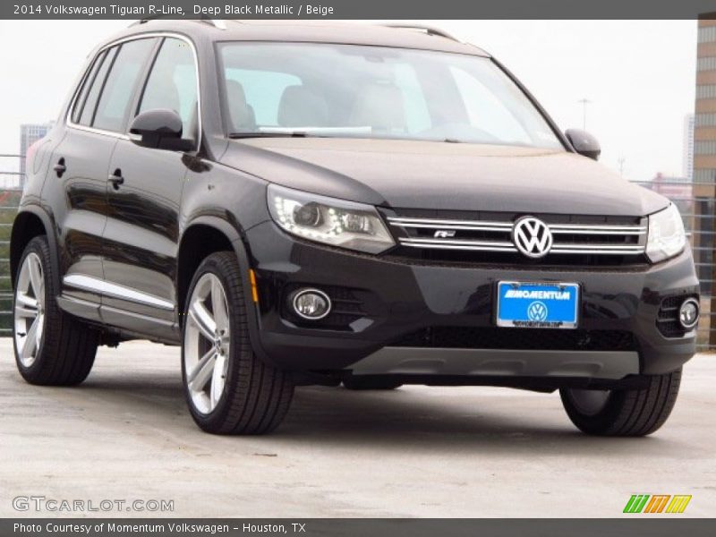 Deep Black Metallic / Beige 2014 Volkswagen Tiguan R-Line