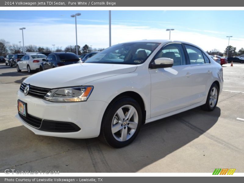 Pure White / Cornsilk Beige 2014 Volkswagen Jetta TDI Sedan