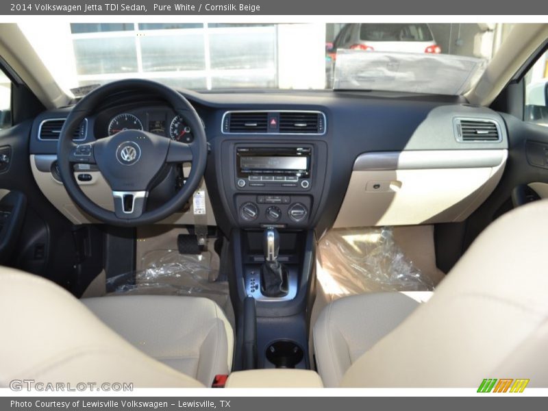 Pure White / Cornsilk Beige 2014 Volkswagen Jetta TDI Sedan