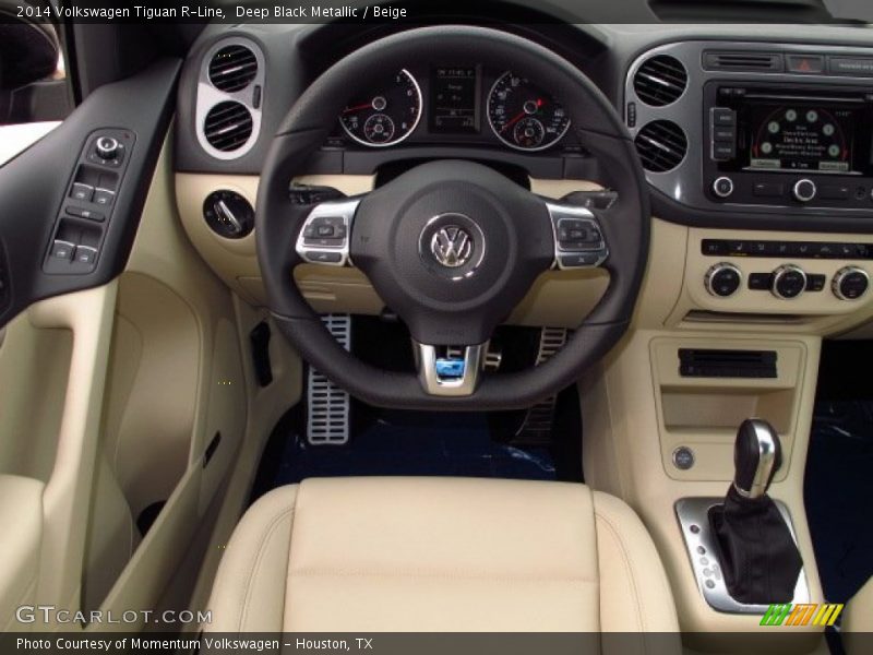 Deep Black Metallic / Beige 2014 Volkswagen Tiguan R-Line