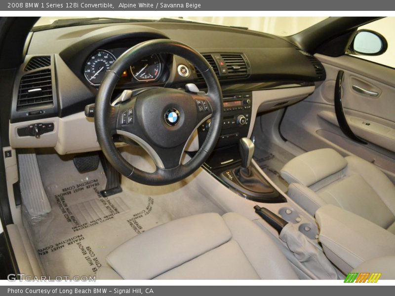 Alpine White / Savanna Beige 2008 BMW 1 Series 128i Convertible