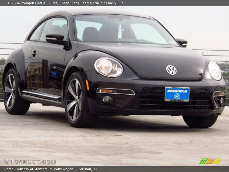 Deep Black Pearl Metallic / Black/Blue 2014 Volkswagen Beetle R-Line