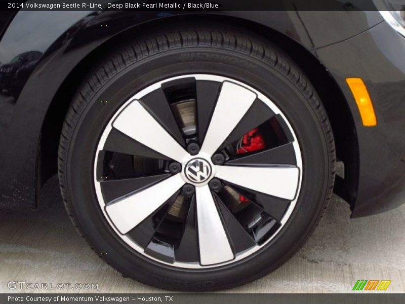 Deep Black Pearl Metallic / Black/Blue 2014 Volkswagen Beetle R-Line