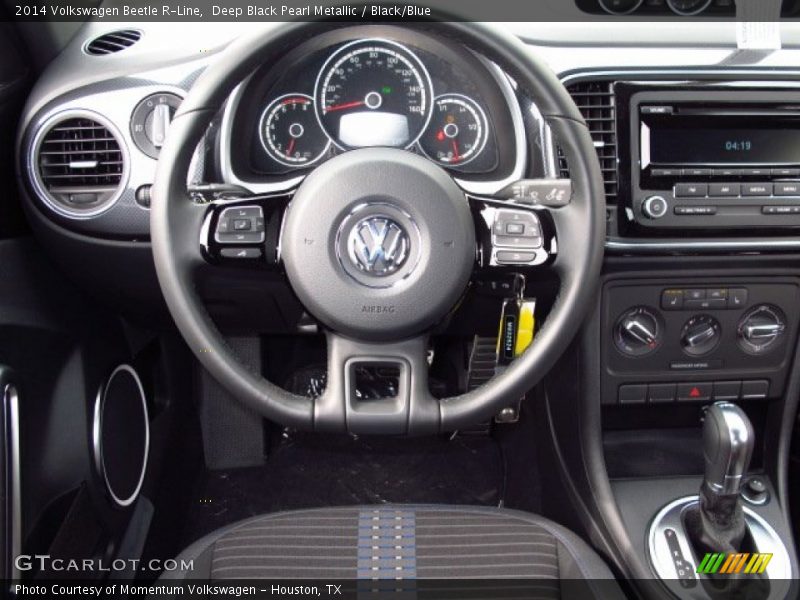 Deep Black Pearl Metallic / Black/Blue 2014 Volkswagen Beetle R-Line