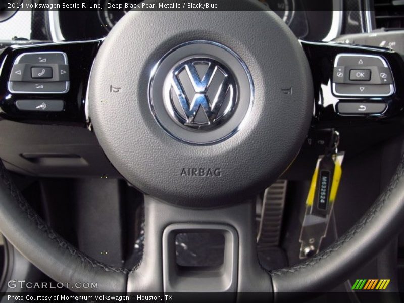Deep Black Pearl Metallic / Black/Blue 2014 Volkswagen Beetle R-Line