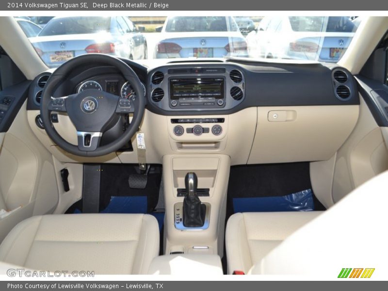 Deep Black Metallic / Beige 2014 Volkswagen Tiguan SE