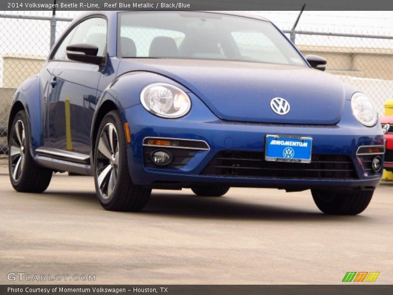 Reef Blue Metallic / Black/Blue 2014 Volkswagen Beetle R-Line