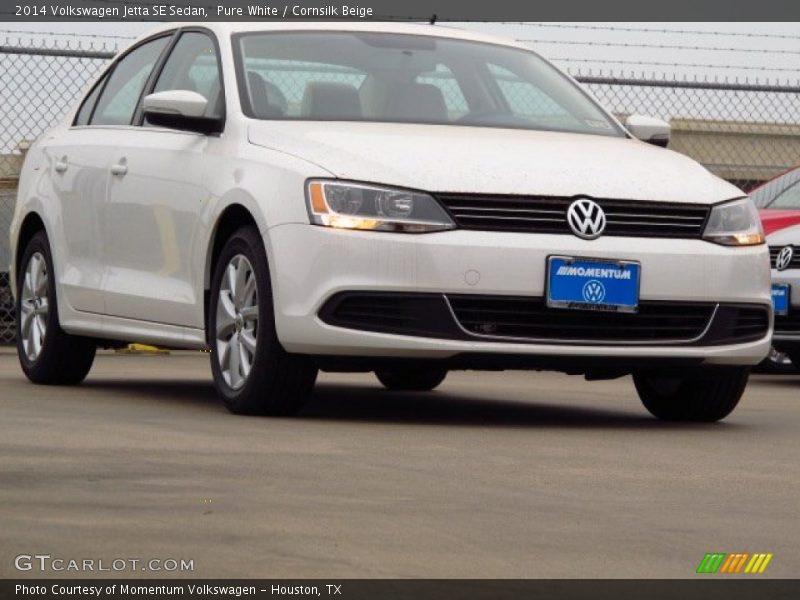 Pure White / Cornsilk Beige 2014 Volkswagen Jetta SE Sedan