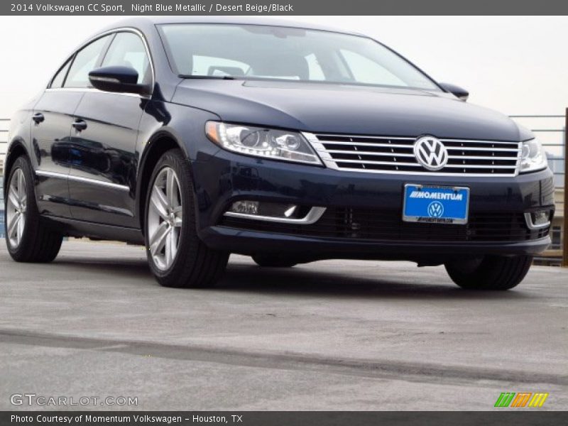 Night Blue Metallic / Desert Beige/Black 2014 Volkswagen CC Sport