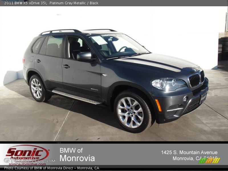 Platinum Gray Metallic / Black 2011 BMW X5 xDrive 35i