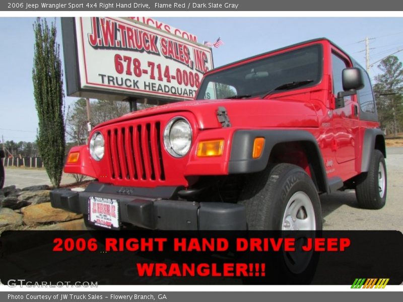 Flame Red / Dark Slate Gray 2006 Jeep Wrangler Sport 4x4 Right Hand Drive