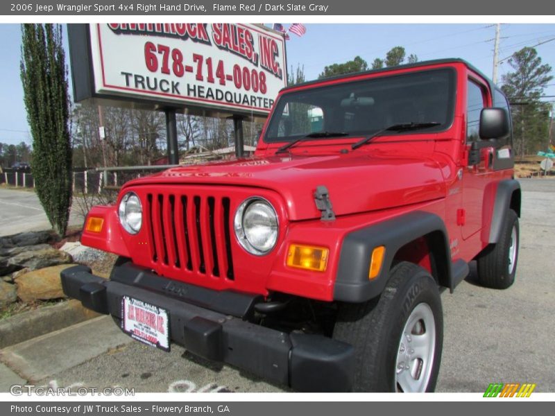 Flame Red / Dark Slate Gray 2006 Jeep Wrangler Sport 4x4 Right Hand Drive