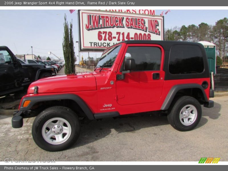 Flame Red / Dark Slate Gray 2006 Jeep Wrangler Sport 4x4 Right Hand Drive